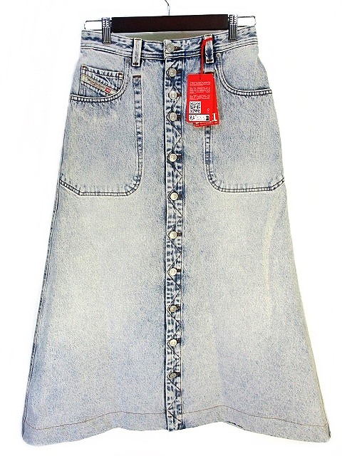 未使用品 ディーゼル DIESEL デニム フレア スカート ロング ライト  