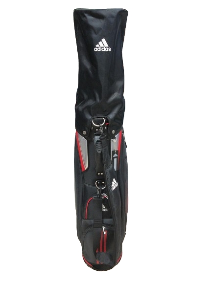アディダス adidas キャディ バッグ 9型 5分割 黒 レッド QQQ メンズ