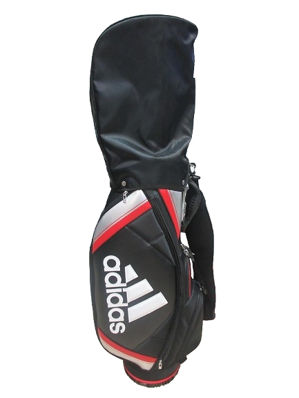 アディダス adidas キャディ バッグ 9型 5分割 黒 レッド QQQ メンズ