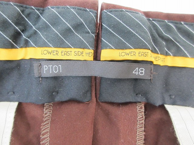 【中古】ピーティーゼロウーノ PT01 PREPPY FIT パンツ スラックス ストレート ロング 無地 ブラウン系 サイズ48 ピーティーゼロウーノ PT01 PREPPY FIT パンツ スラックス ストレート