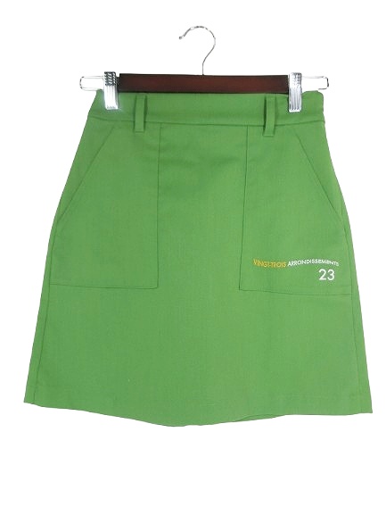 23区 オンワード樫山 ゴルフ ウェア スカート 刺繍 ロゴ ミニ 丈