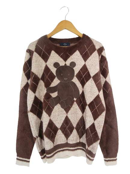 キャロウェイ CALLAWAY ニット セーター 長袖 アーガイル サイズS