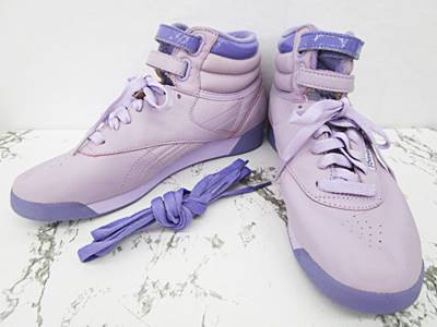 Reebokハイカットスニーカー パープル25.5センチ リーボック Reebok スニーカー ハイカット シューレース付 24.5