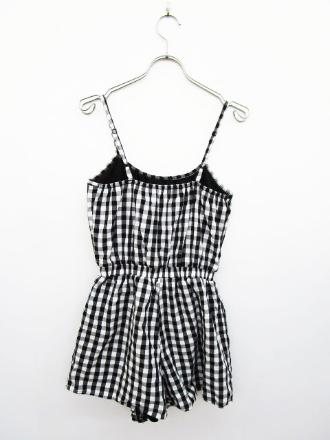 イーハイフンワールドギャラリー E Hyphen World Gallery サロペット オールインワン キャミソール ショートパンツ チェック M 白 ホワイト 黒 ブラック レディース 150 ベクトルパーク