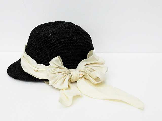 未使用 CA4LA カシラ ビッグ リボン ラフィア キャスケット キャップ