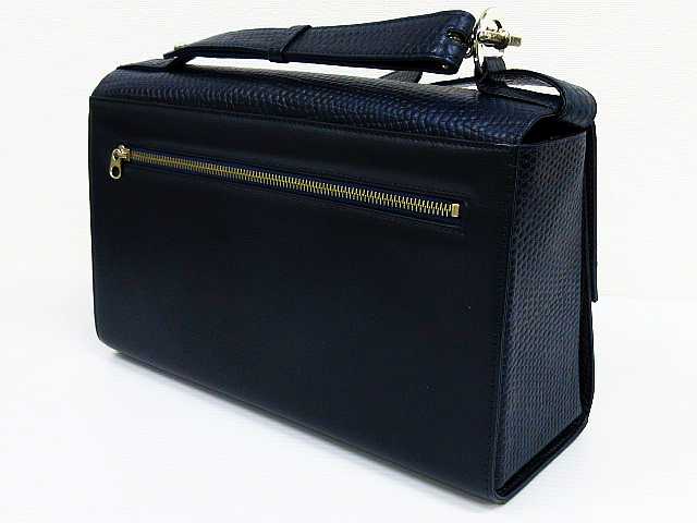 シャルルジョルダン レザーハンドバッグ オフホワイト×ネイビー バイカラー シャルル・ジョルダン ショルダーバッグ 2way ハンドバッグ フォーマル