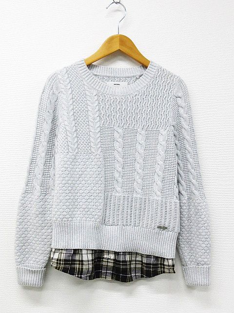 ディーゼル DIESEL ニット セーター チェック レイヤード風 ケーブル 