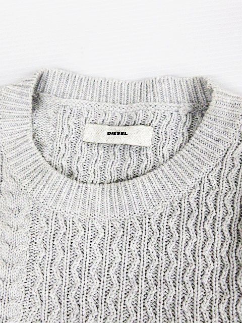 ディーゼル DIESEL ニット セーター チェック レイヤード風 ケーブル 