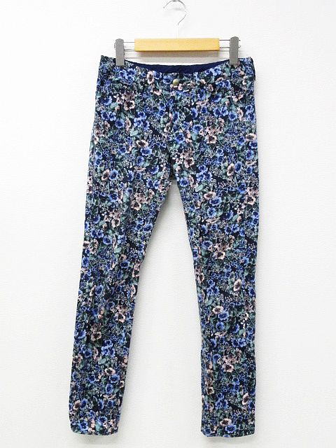 ルルオンザブリッジ Lulu On The Bridge スキニーパンツ スリム コットン ストレッチ 花柄 紺 ピンク 38 レディース 151 ベクトルパーク ルルオンザブリッジ Lulu On The Bridge スキニーパンツ スリム コットン ストレッチ 花柄 紺 ピンク 38 レディース 151 ベクトルパーク
