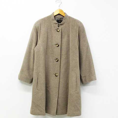Plata Elegance コート アウター ロング 肩パッド 無地 ウール 茶 11ar 秋冬 レディース 151 ベクトルパーク