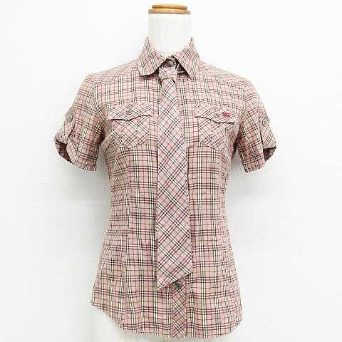 BURBERRY BLUE LABEL 半袖ブラウス ノバチェック ピンク バーバリー 