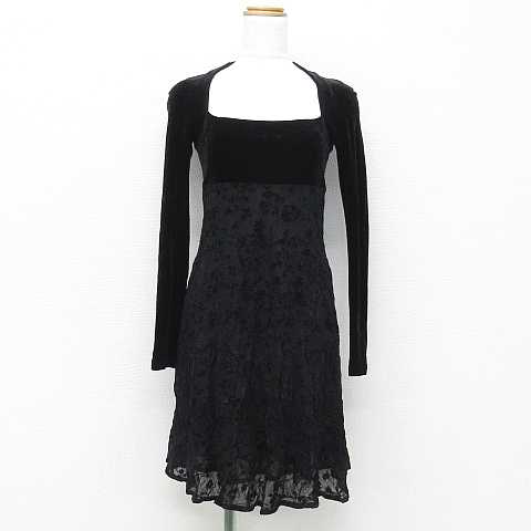 マックスマーラ Max Mara Piano Forte Di Max Mara ピアノフォルテ ワンピース ドレス ミニ丈 カシュクール ベロア調 切替 花柄 黒 レディース 151 ベクトルパーク