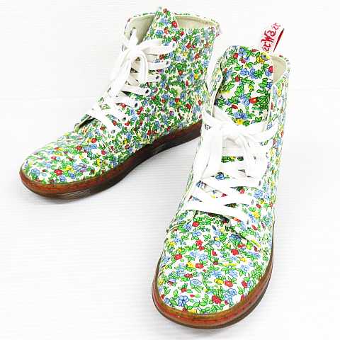 ドクターマーチン Dr Martens Airwair ハックニー Hackney スニーカー ブーツタイプ ホールブーツ 花柄 キャンバス マルチカラー Uk4 151 ベクトルパーク