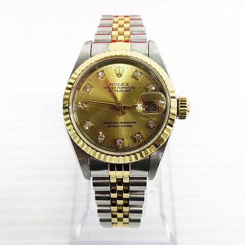 K18YGコンビ ロレックス デイトジャスト 15mm 69173 4コマ ROLEX ロレックス 69173 デイトジャスト 腕時計 ステンレス