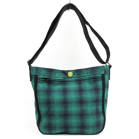 ポーター PORTER ショルダーバッグ 鞄 チェック柄 モスグリーン 黒 