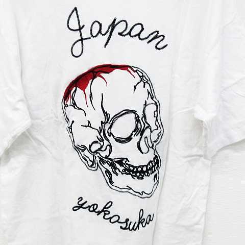 ザラマン ZARA MAN Tシャツ トップス 半袖 スカル 英字 刺繍