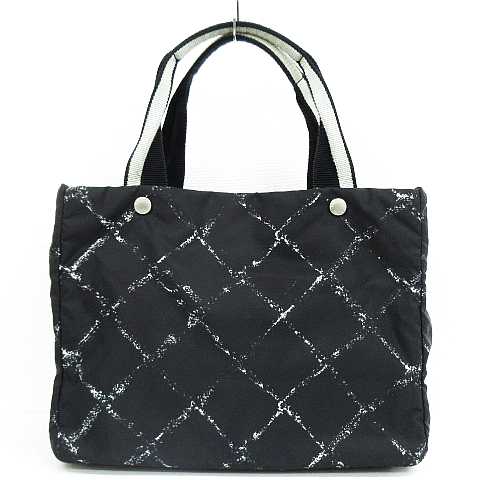 シャネル CHANEL 旧トラベルライン トート MM ナイロン ブラック 黒 