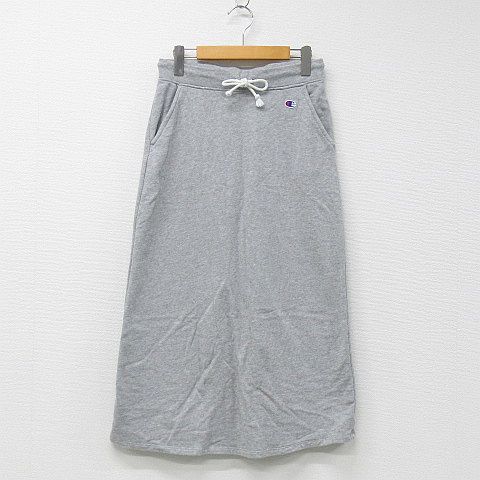 チャンピオン Champion Cw K2 スカート ボトムス ロング丈 スウェット地 ウエストゴム ドローコード ワンポイント コットン ライトグレー M レディース 151 ベクトルパーク
