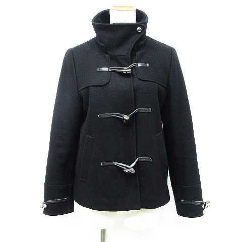 ジーナシス Jeanasis ダッフルコート ジャケット アウター 長袖 スタンドカラー 中綿 無地 ウール混 黒 F レディース 151 ベクトルパーク