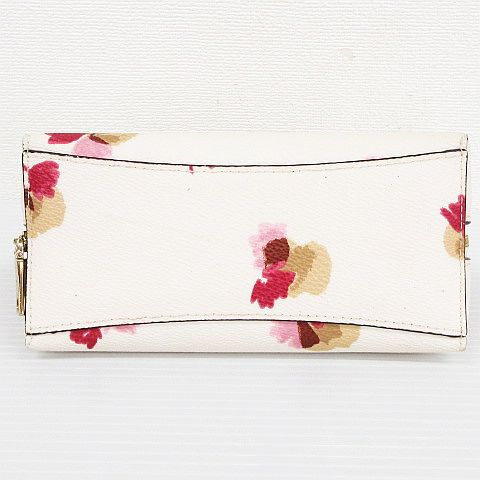 1円 超美品 コーチ F65349 フローラル ポーチ 3折 レザー 財布 計2点セット BR851