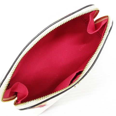 1円 超美品 コーチ F65349 フローラル ポーチ 3折 レザー 財布 計2点セット BR851