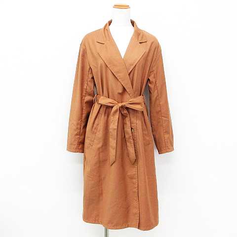 ヘザー Heather トレンチコート ジャケット スプリング 長袖 ロング丈 ダブルボタン 腰紐付き キャメル F レディース 151 ベクトルパーク