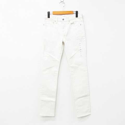 ジーユー Gu パンツ ボトムス ロング丈 スキニー ストレッチ 無地 コットン混 オフホワイト 28 メンズ 151 ベクトルパーク