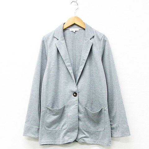 ザショップティーケー The Shop Tk テーラードジャケット アウター 長袖 1つボタン 無地 シンプル ライトグレー L レディース 151 ベクトルパーク