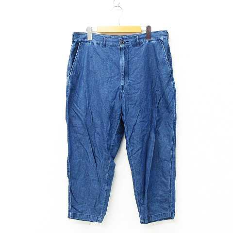 ジーユー Gu デニム パンツ ボトムス 七分丈 薄手 無地 シンプル コットン混 ブルー Xl メンズ 151 ベクトルパーク