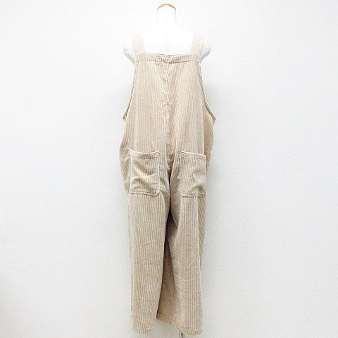 未使用品 ユーエスポロアッスン U S Polo Assn しまむら コーデュロイ風オールインワン サロペット ロング丈 ワンポイント刺繍 ベージュ Ll レディース 151 ベクトルパーク