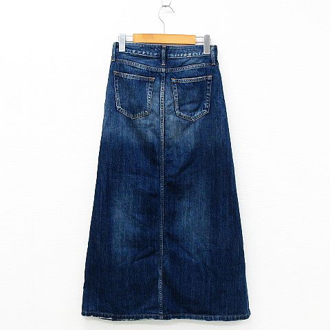 マウジー Moussy デニムスカート ボトムス ロング 台形 ダメージ加工 コットン 青 1 レディース 151 ベクトルパーク