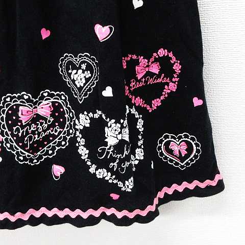 メゾピアノピンク 半袖ワンピース ハート刺繍 メゾピアノピンク 半袖ワンピース ハート刺繍 メゾピアノ mezzo piano