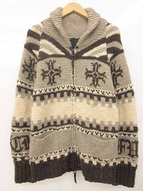 ロエン Roen BACK SKULL CAWICHAN ニットジャケット カウチン ショール 