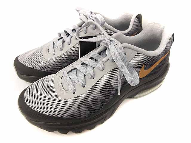 未使用品 ナイキ NIKE エアマックス インビガープリント 749862-070 スニーカー グレー 23.5 0217 レディース