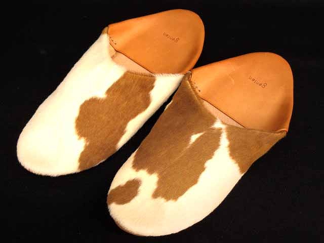未使用品 ゲンテン genten スリッパ ルームシューズ 牛革 レザー ハラコ柄 ベージュ オフホワイト 0214 レディース genten スリッパ ルームシューズ シビラ ヘニオ ブーファン