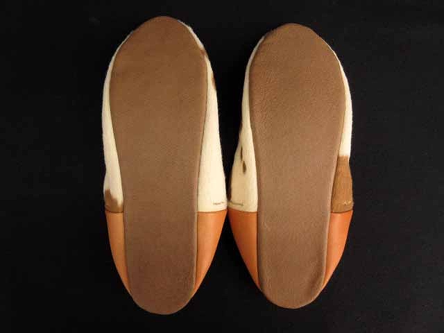 未使用品 ゲンテン genten スリッパ ルームシューズ 牛革 レザー