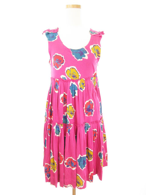 マークバイマークジェイコブス Marc By Marc Jacobs ワンピース ひざ丈 ノースリーブ プリーツ カットオフ 花柄 Xs ピンク 国内正規 Ays レディース 153 ベクトルパーク