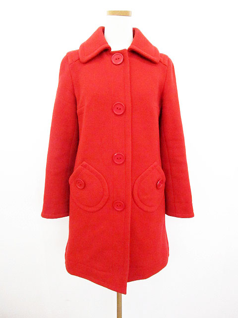 マークジェイコブス MARC JACOBS コート ステンカラー ウール 6 赤  