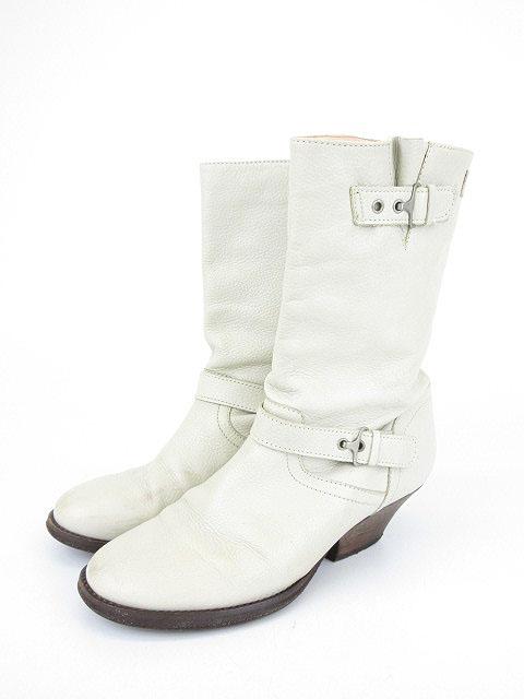 ディーゼル Diesel ブーツ ショート ヒール レザー 37 オフホワイト Yy レディース 154 ベクトルパーク