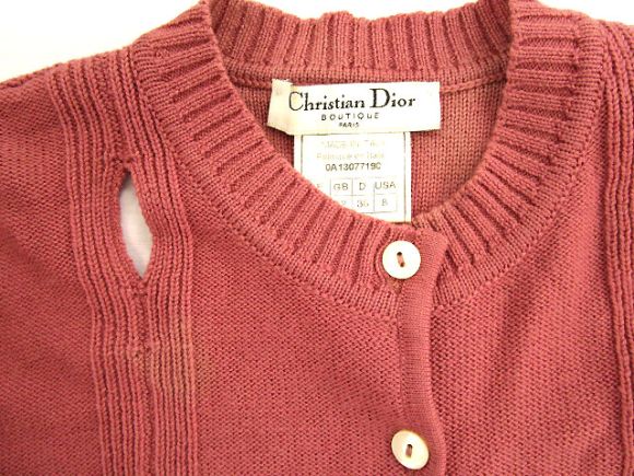 Christian Dior ピンク 長袖カーディガン M Christian Dior（カーディガン ・ ピンク/桃色系）のフリマ