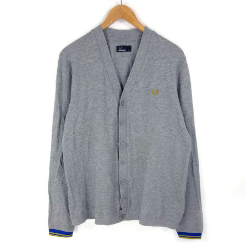フレッドペリー FRED PERRY カーディガン 長袖 コットン グレー M 