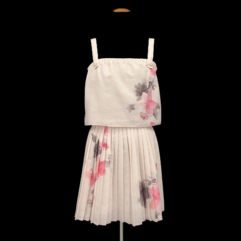 ミシェルマカロン Michell Macaron ワンピース キャミソール ミニ丈 プリーツスカート 総裏地 花柄 ピンク系 S レディース 155 ベクトルパーク