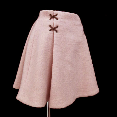 スナイデル snidel スカート ひざ丈 フレアー ウール混 厚手 もこもこ