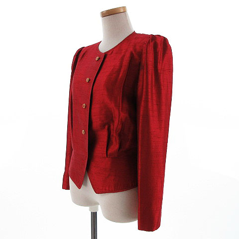 SCHON.LALA ジャケット フォーマル ノーカラー シャイニー 総裏地