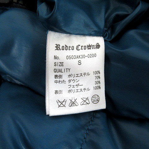 ロデオクラウンズ Rodeo Crowns ジャケット ダウンジャケット ダウンベスト リバーシブル 刺繍 ダウン70 グリーン系 緑系 ピンク S レディース 155 ベクトルパーク