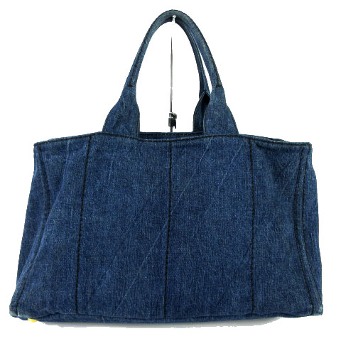 プラダ PRADA プラダ カナパGM デニム トートバッグ インディゴ 青 
