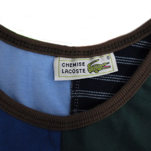 ラコステ　LACOSTE タンクトップ　クレイジーパターン MADE IN FRANCE製 LACOSTE クレイジーパターンパッチワーク