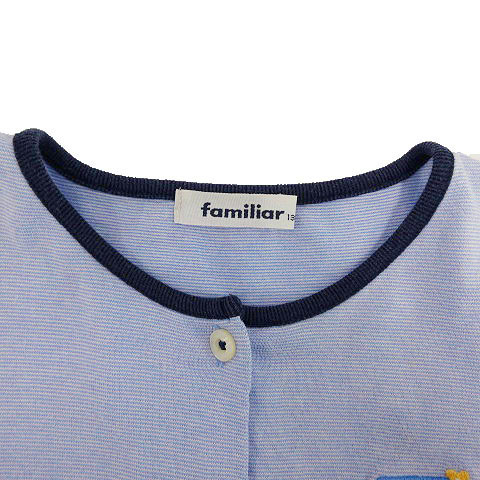 ファミリア Familiar カーディガン 半袖 切替 リボン 刺繍 女の子  