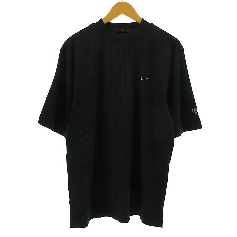 ナイキ Nike タイガーウッズ Tシャツ 半袖 ハイネック シャドーストライプ ブラック 黒 L メンズ 155 ベクトルパーク