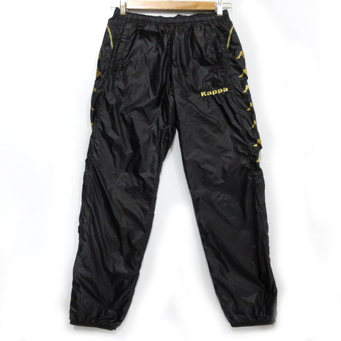 カッパ kappa パンツ ナイロン ウインドブレーカー 裏起毛 ブラック 黒  